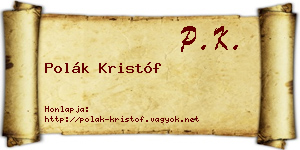 Polák Kristóf névjegykártya